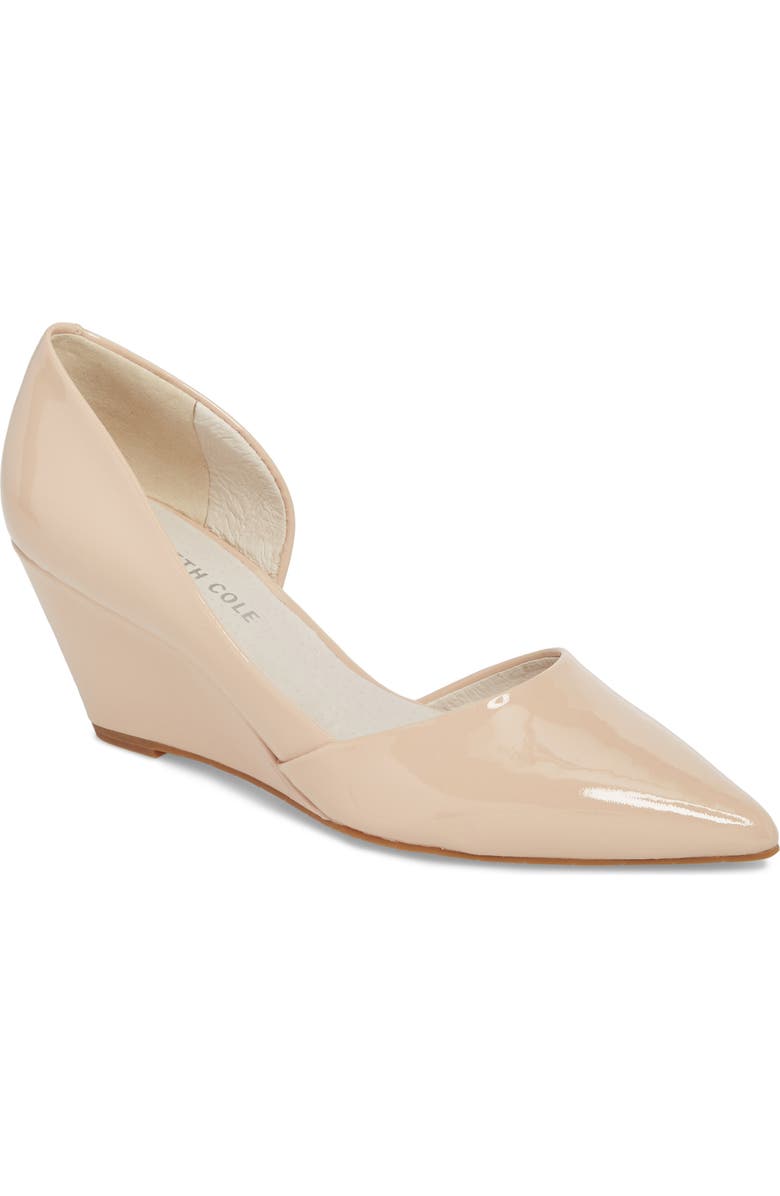 Kenneth Cole New York 'Ellis' Half d'Orsay Wedge Pump, Main, color, Nude