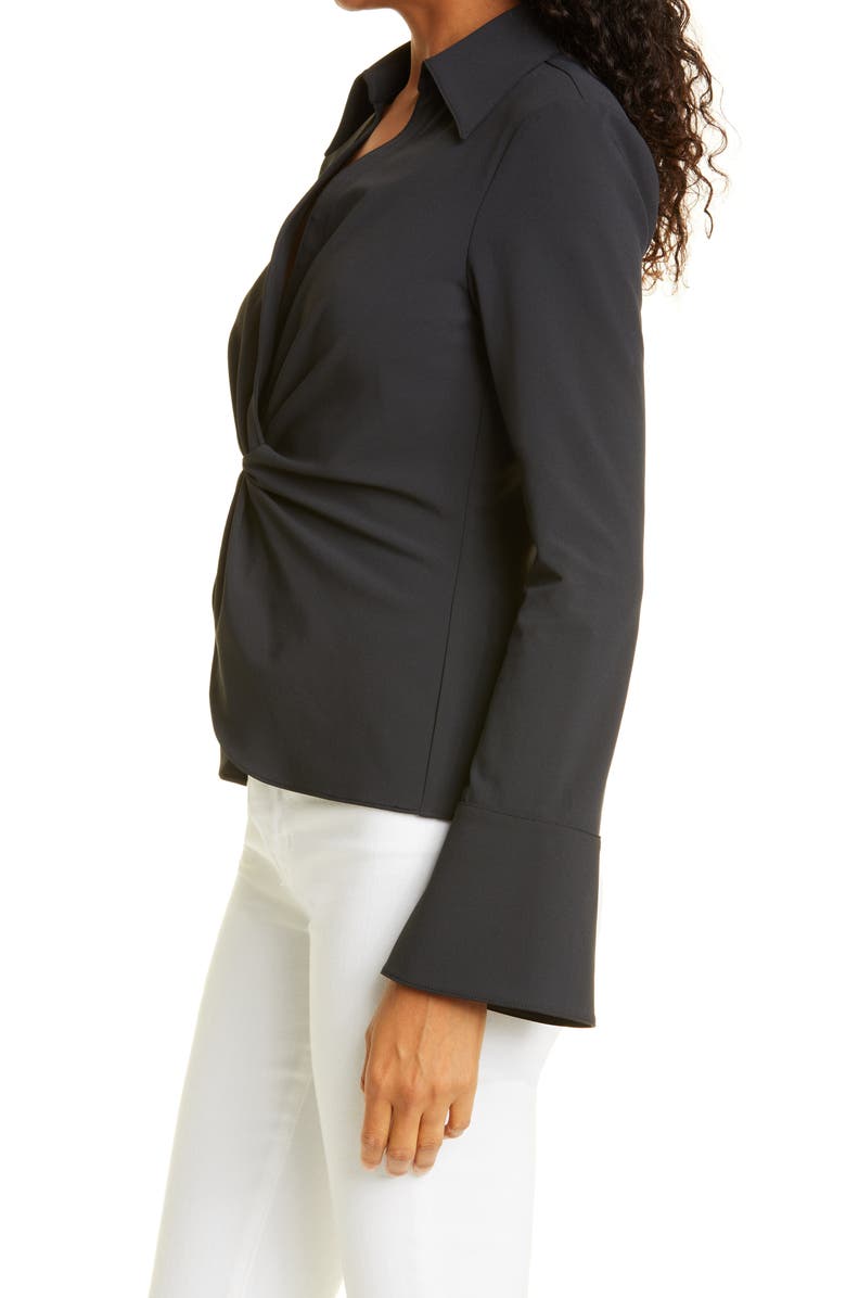 Cinq à Sept Mckenna Knot Waist Shirt, Alternate, color, Black