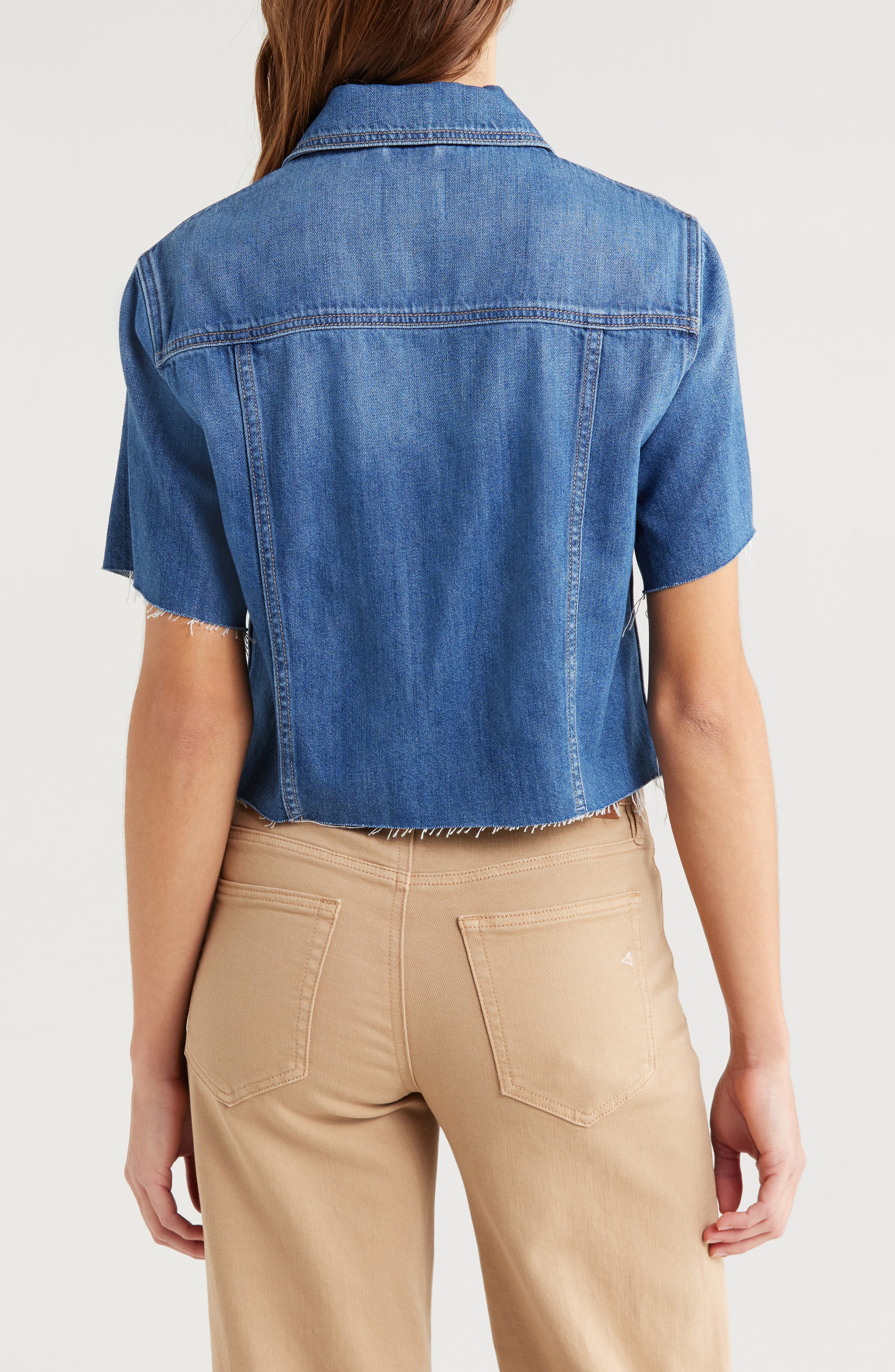 Crop Denim Shirt - image 2