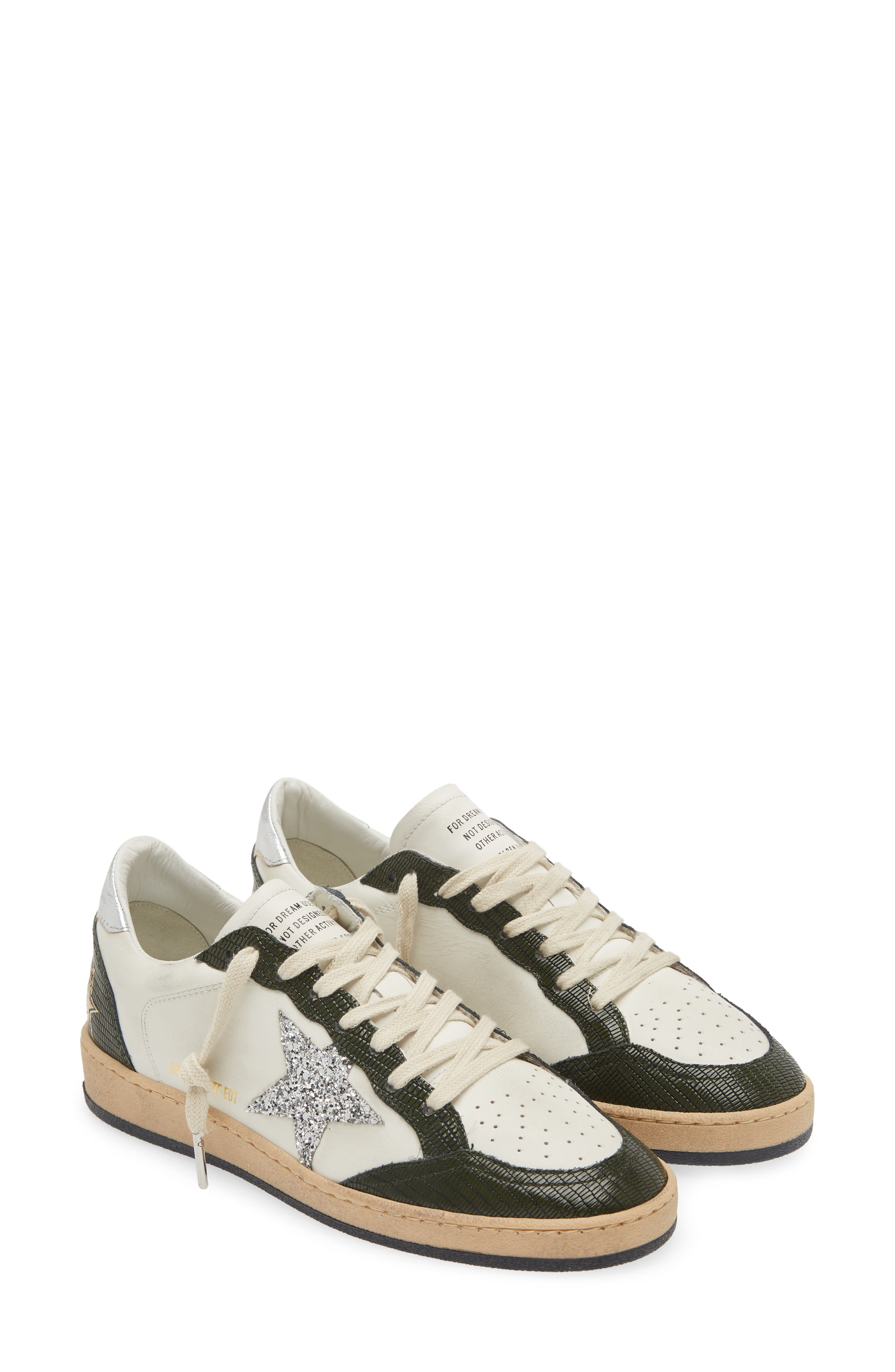 Golden Goose Ball Star Low Top Sneaker, Main, color, White/ Green