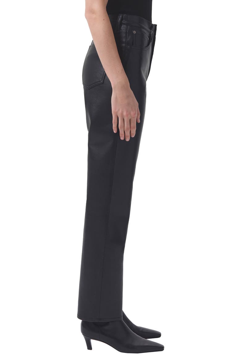 '90s Pinch Waist Recycled Leather High Waist Pants, Alternate, color, SHADOW