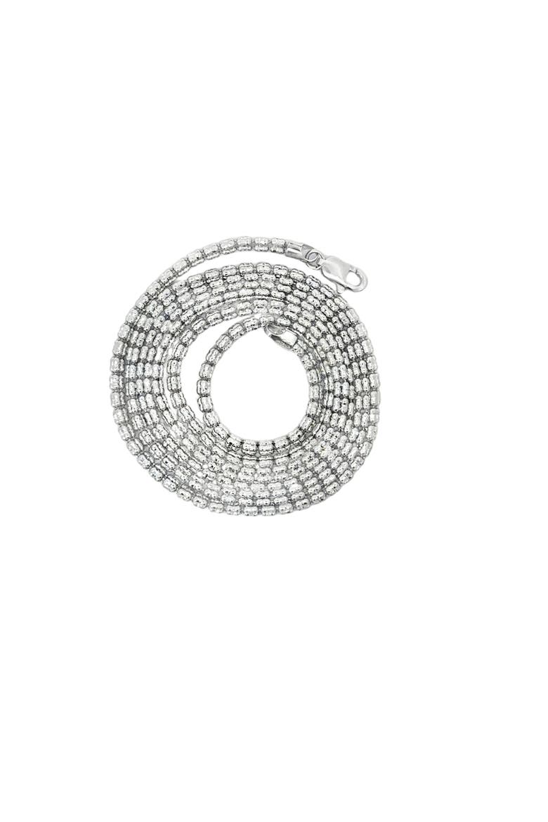 14K White Gold Diamond-Cut Ice Chain Necklace 26 inch 2.5mm 12.6g, Alternate, color, white