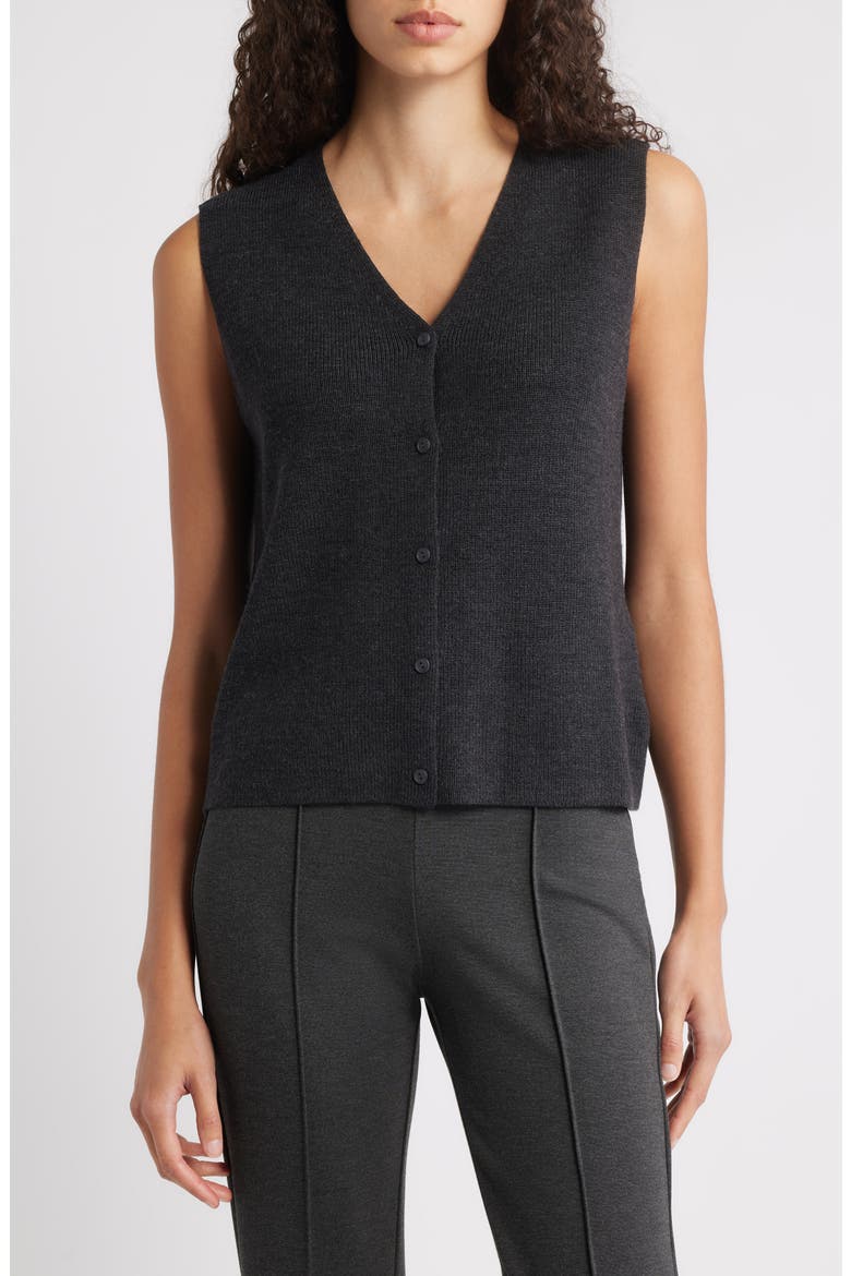 Wool Vest, Main, color, CHARCOAL