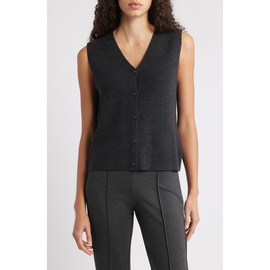 Eileen Fisher Wool Vest In Black