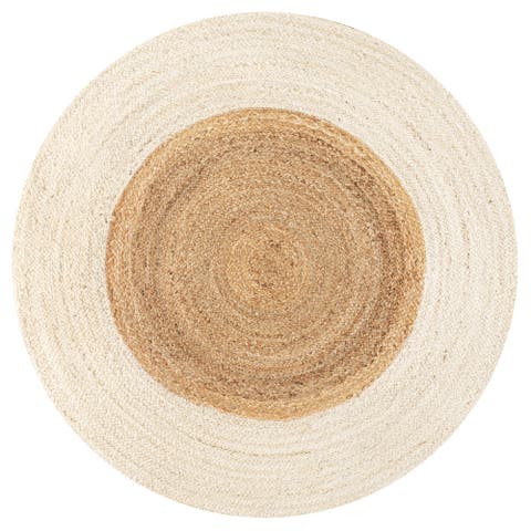 Oceana Two-Tone Boho Jute Circle Round Area Rug