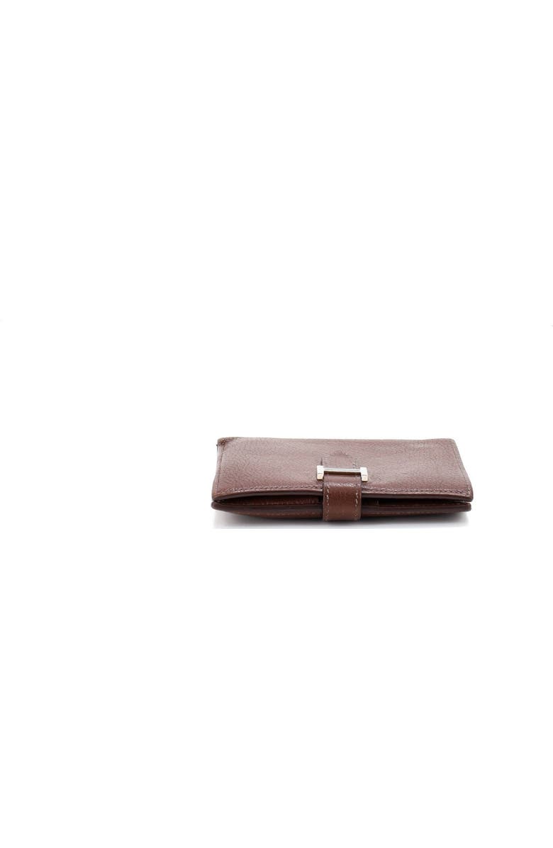 Pre-Owned Hermes Bearn Wallet Tadelakt Compact, Alternate, color, Marron Fonce