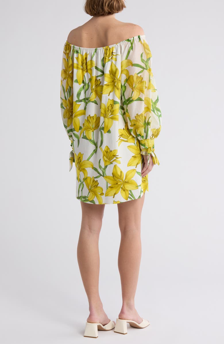 Alice + Olivia Artemis Off the Shoulder Long Sleeve Minidress, Alternate, color,