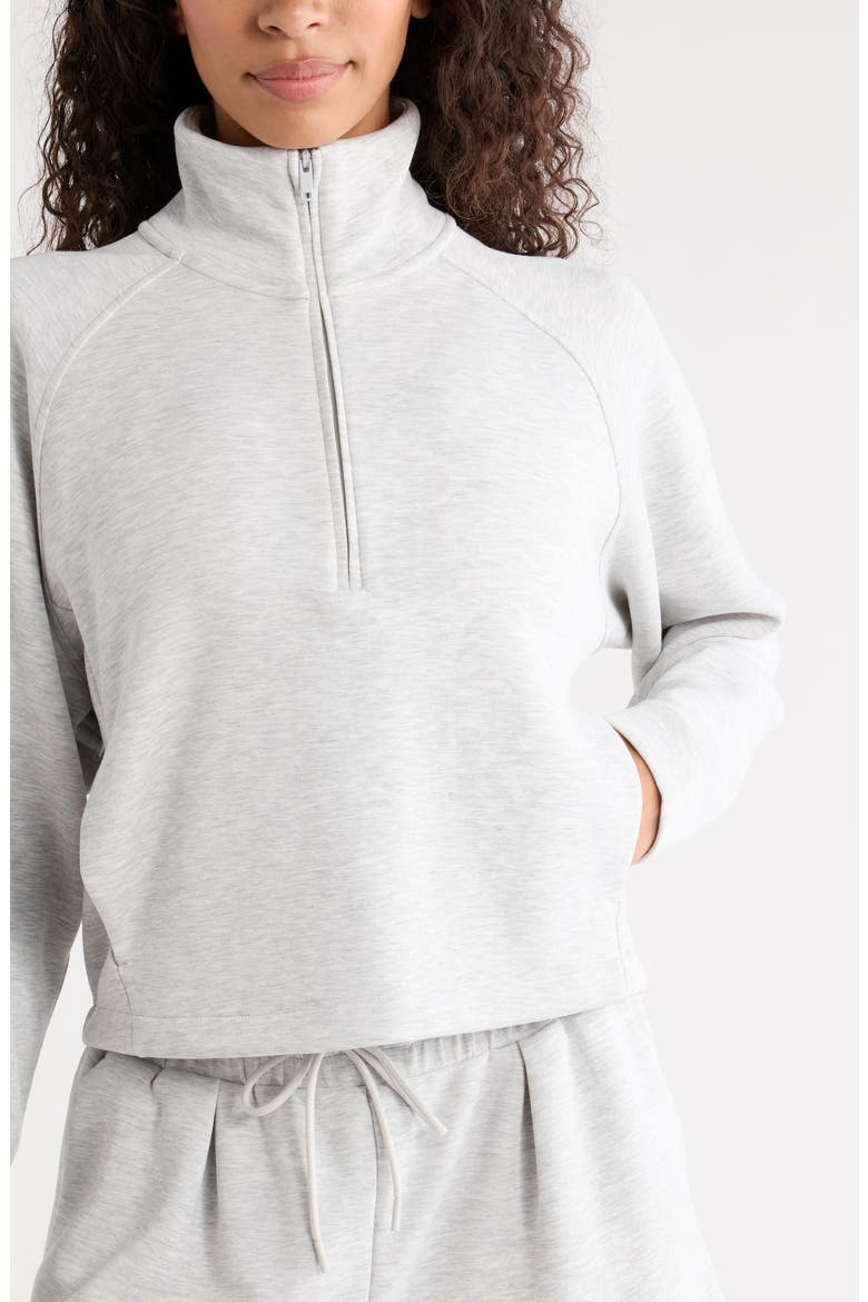 Soft Luxe Half Zip Sweatshirt, Alternate, color, GREY LIGHT HEATHER