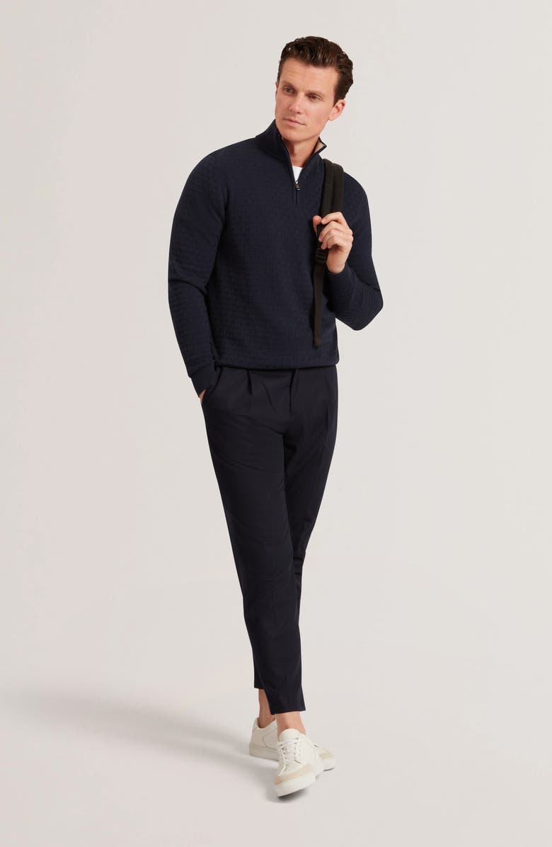 Ted Baker Jeremee Quarter Zip Sweater, Alternate, color, Navy