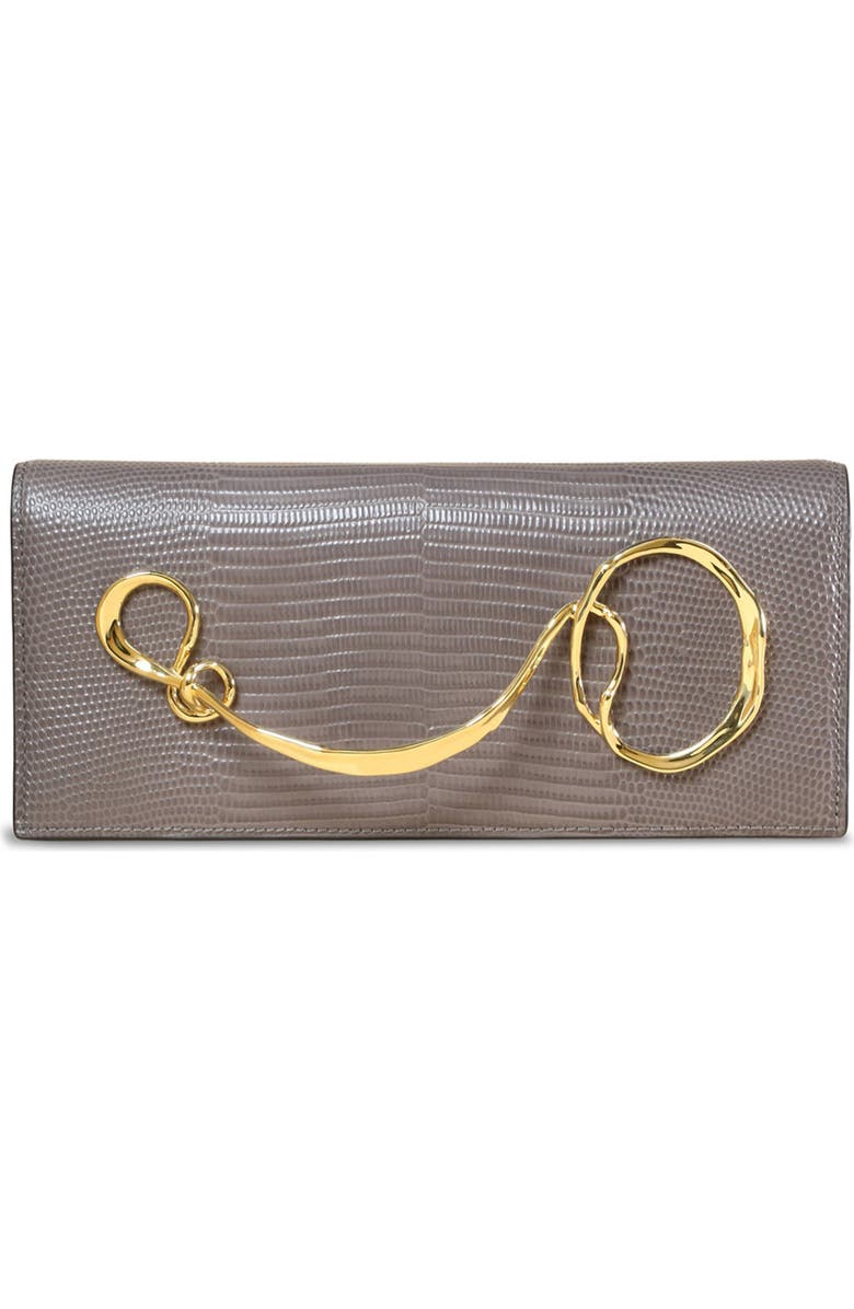 Alexis Bittar Twisted Side Handle Leather Clutch, Main, color,