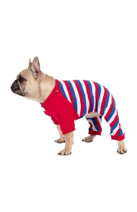 Dog Cotton Striped Matching Family Holiday Pajamas