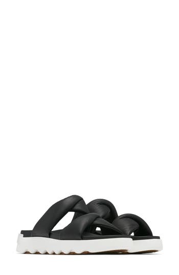 Sorel Viibe Slingback Sandal In Black/sea Salt