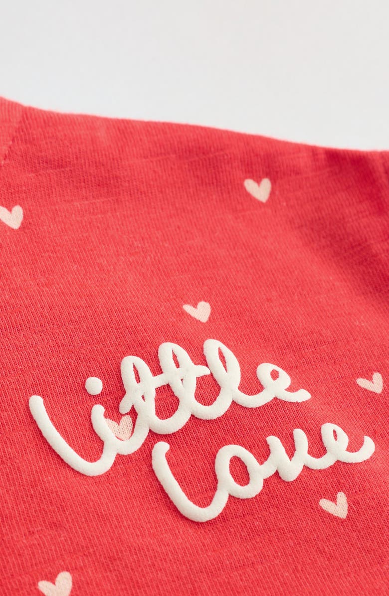 NEXT 3-Pack Cotton Heart Rompers, Alternate, color, Red