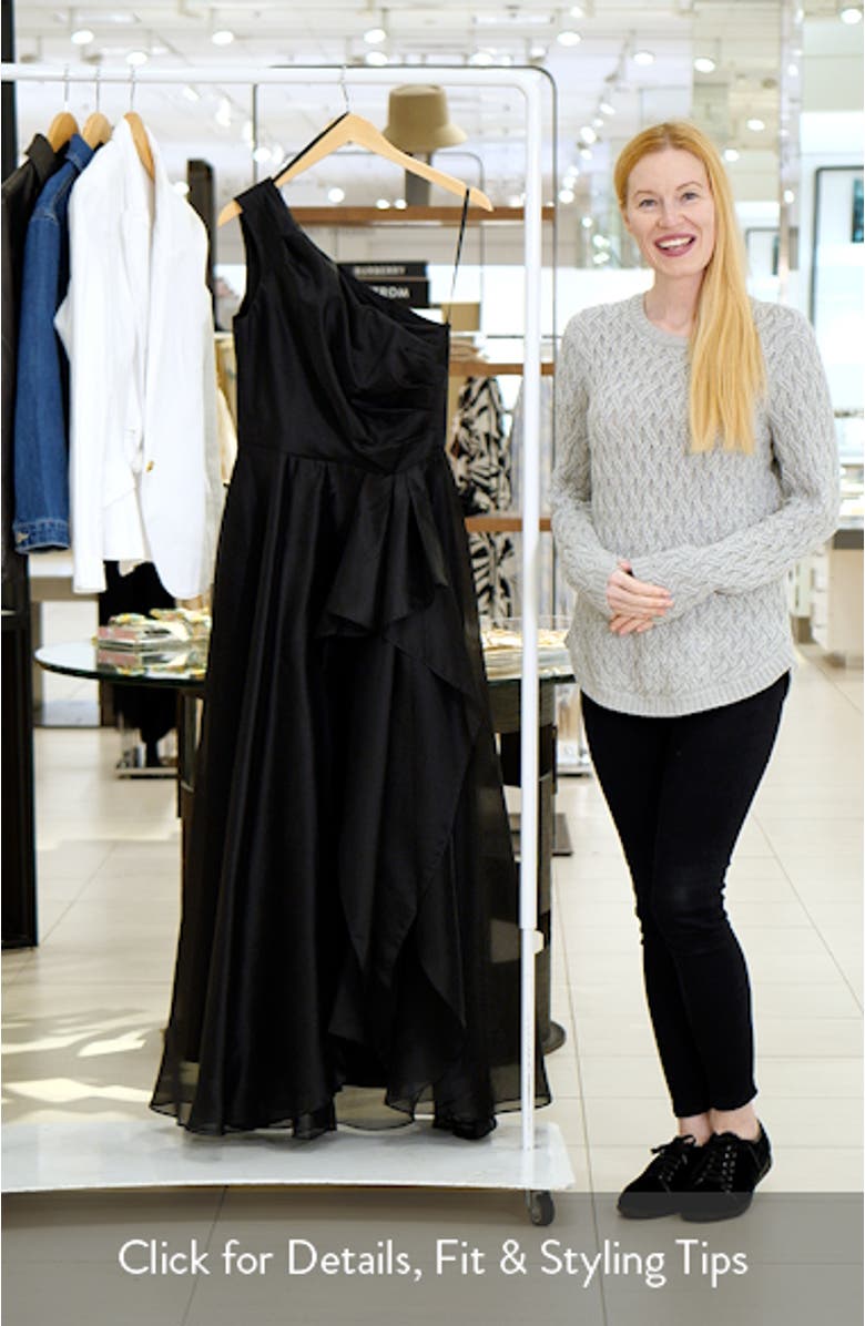 One-Shoulder Metallic Organza Gown, sales video thumbnail