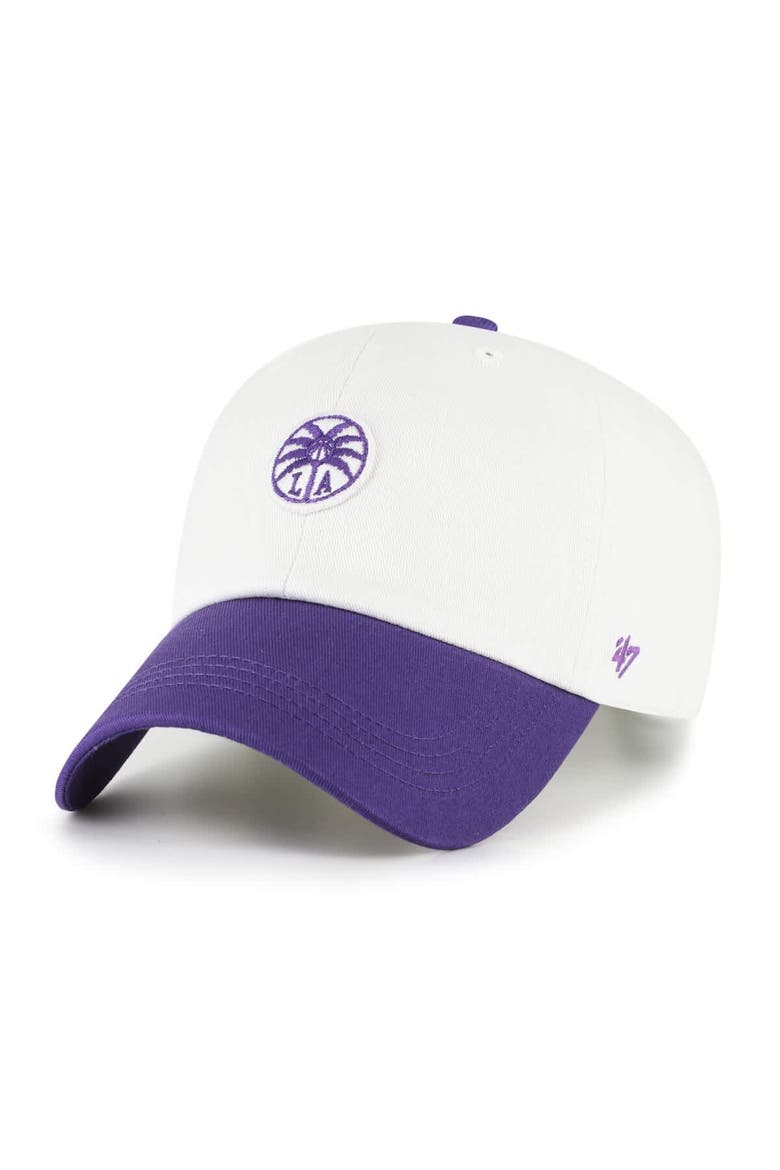 Unisex '47  White/Purple Los Angeles Sparks Contemporary Two-Tone Clean Up Adjustable Hat, Alternate, color, White