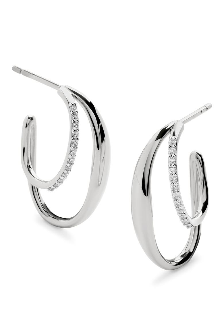 Medium Nura Wrap Hoop Earrings, Main, color, STERLING SILVER