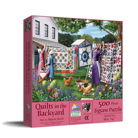 Quilts in the Backyard 500 piece Jigsaw Puzzle for Adults