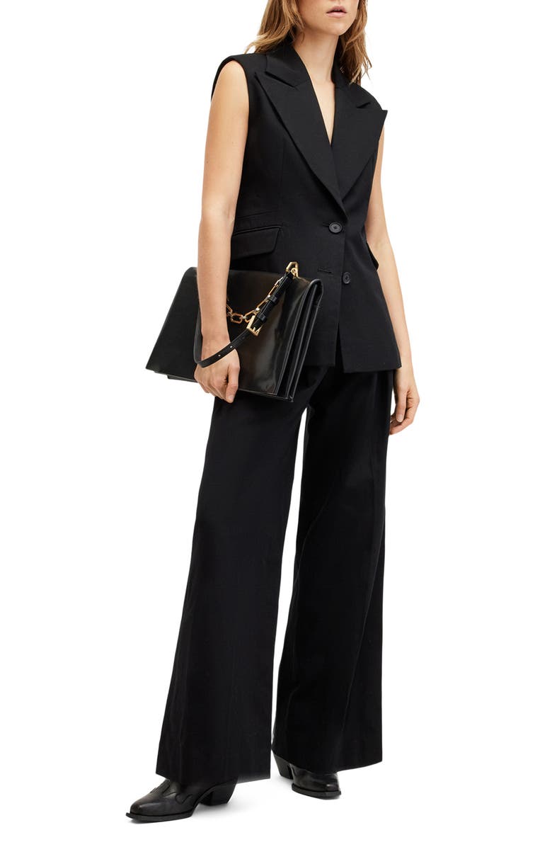 AllSaints Hally Pleat Front Wide Leg Pants, Alternate, color,