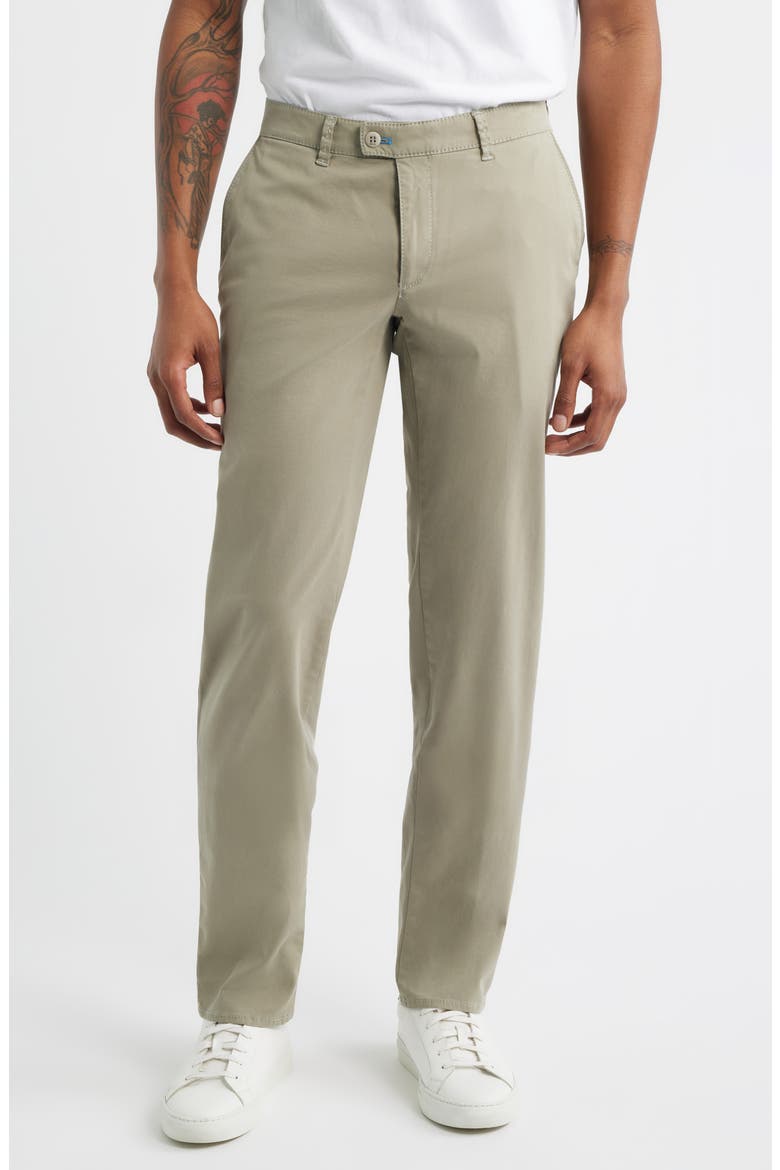 Fabio IDX Flat Front Modern Fit Cotton Blend Chinos, Main, color, JUNGLE
