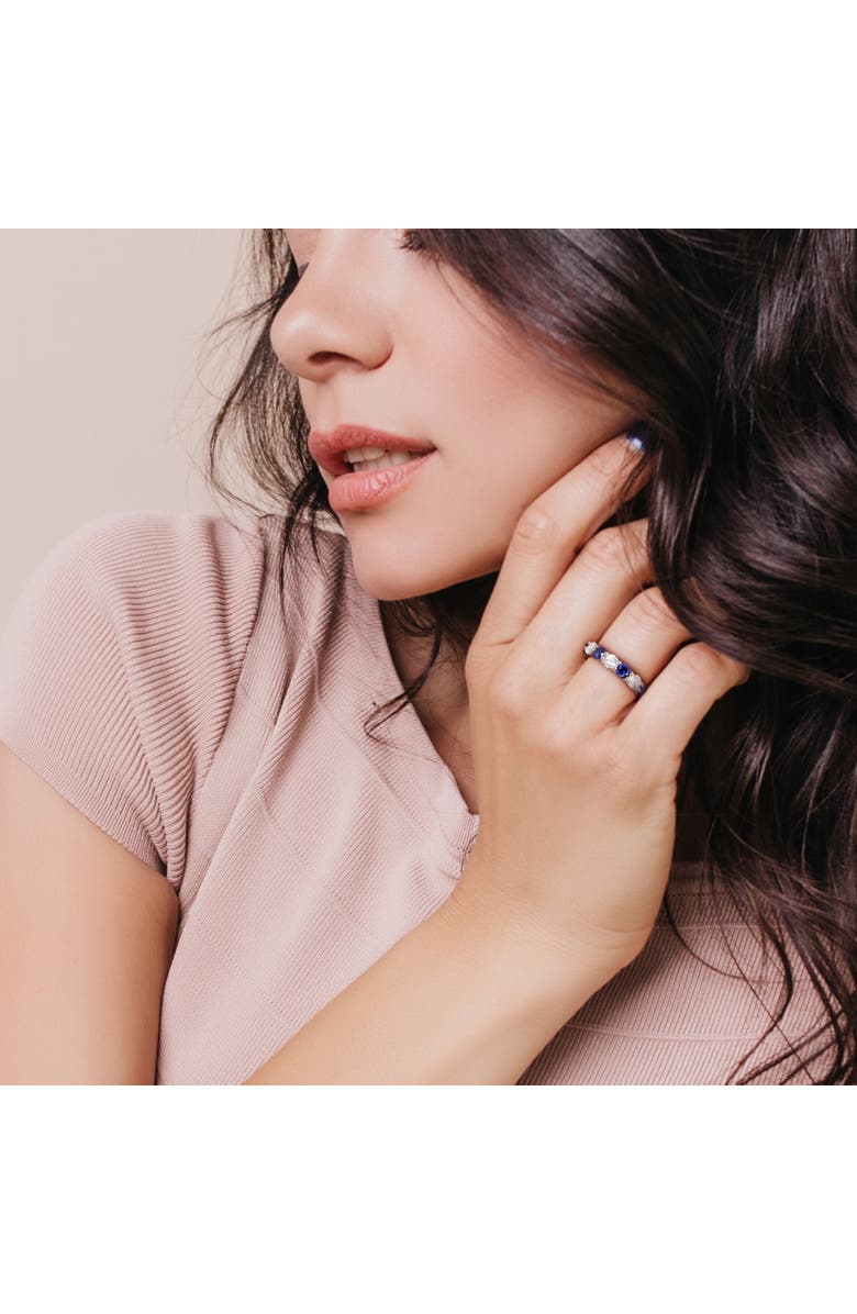 Julianna B. Lab-Created Gemstone Eternity Band Ring, Alternate, color, Sapphire