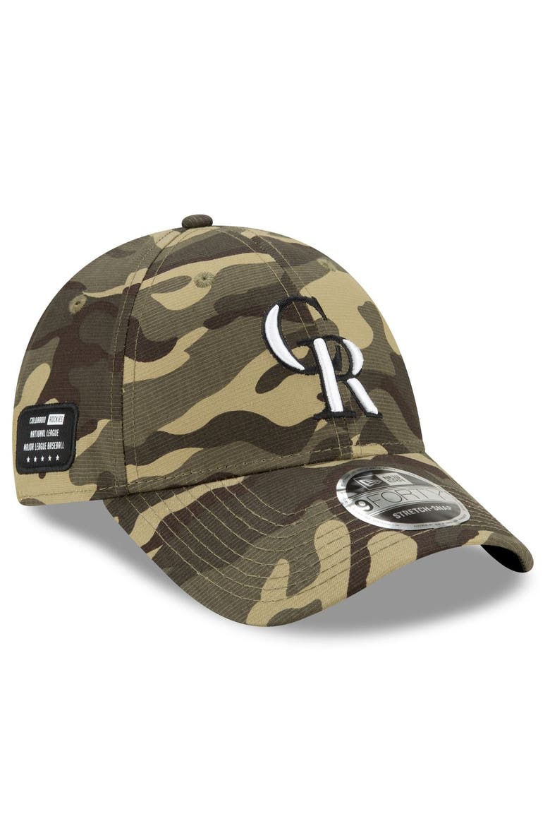 Men's New Era Camo Colorado Rockies 2021 Armed Forces Day 9FORTY Adjustable Hat, Main, color, Camo