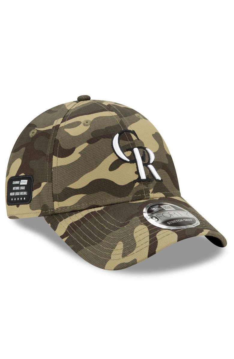 New Era Men's New Era Camo Colorado Rockies 2021 Armed Forces Day 9FORTY Adjustable Hat, Main, color, 