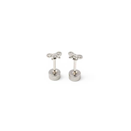 Pip Pop Mini Bow Stud Earrings In Silver