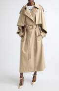 Balmain Belted Cotton Gabardine Trench Coat