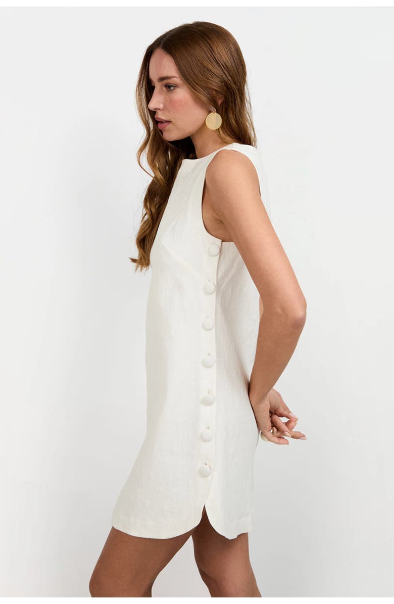 Trina Turk Atina Button Side Mini Dress, Alternate, color, Whitewash
