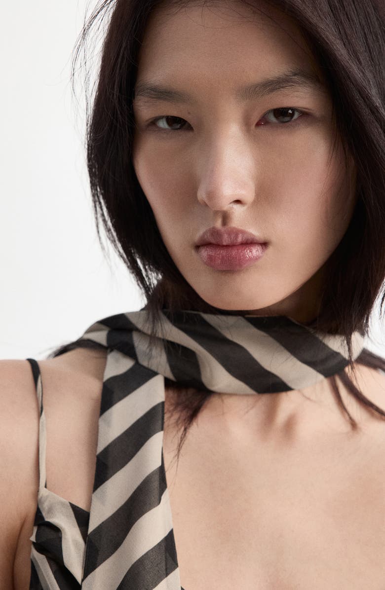 MANGO Stripe Slipdress & Scarf, Alternate, color, 