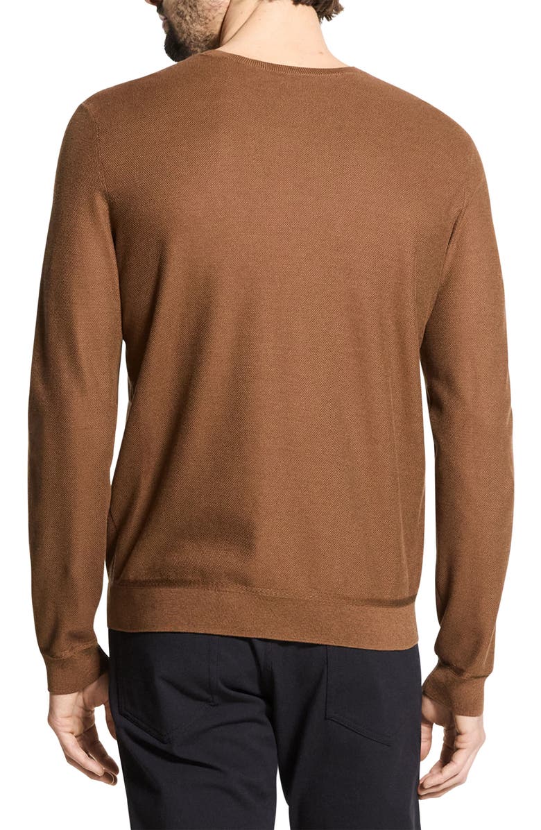 Theory Long Sleeve Silk & Cotton T-Shirt, Alternate, color, Deep Tobacco