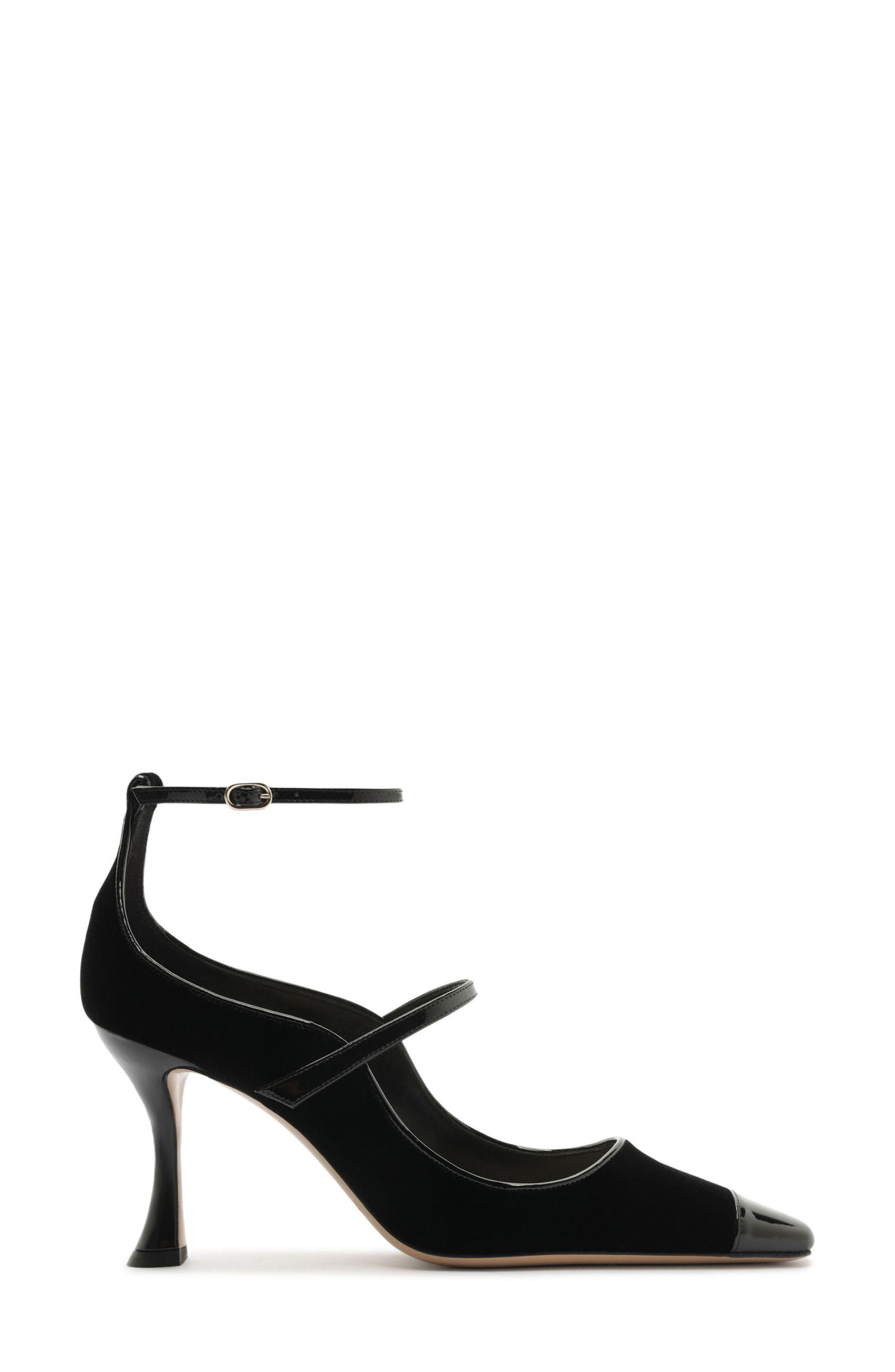 Tita Wave Ankle Strap Pump, Alternate, color, BLACK