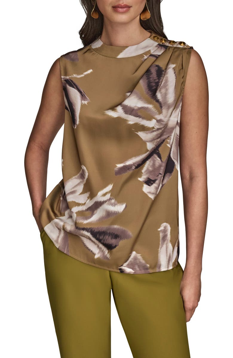 Donna Karan New York Drape Neck Charmeuse Top, Main, color,