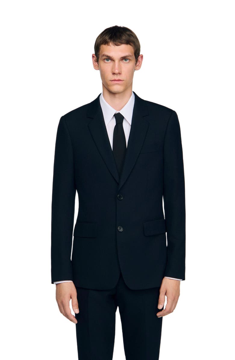 SANDRO Wool suit jacket, Main, color, Navy Blue