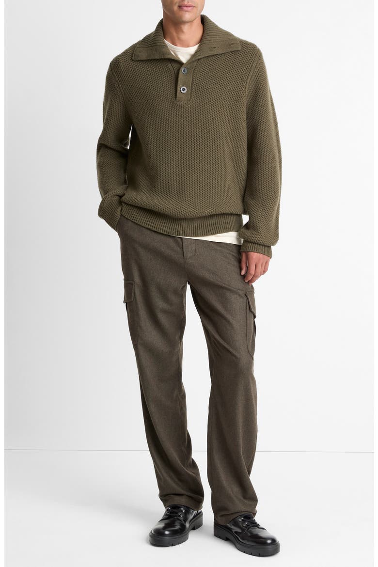 Honeycomb Moc Neck Sweater, Alternate, color, LEAF