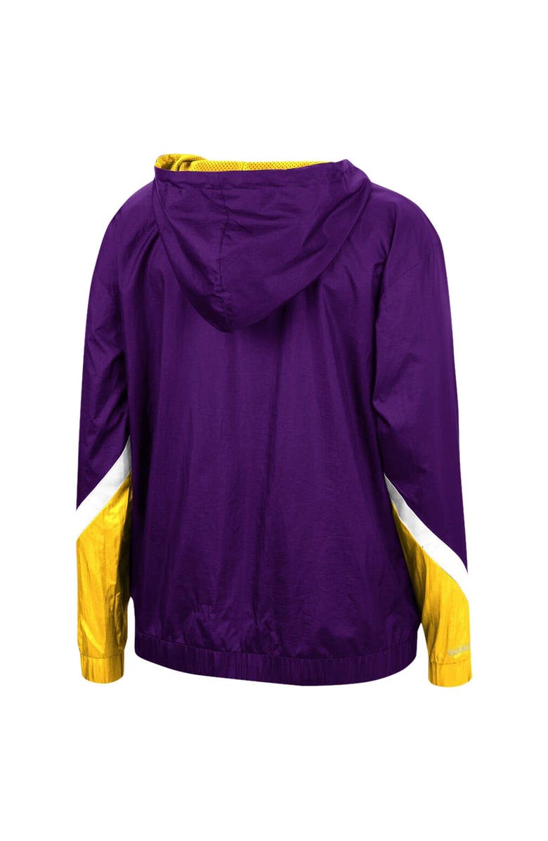 Mitchell & Ness Women's Mitchell & Ness Purple Los Angeles Lakers Half-Zip Windbreaker 2.0 Hoodie, Alternate, color, Purple