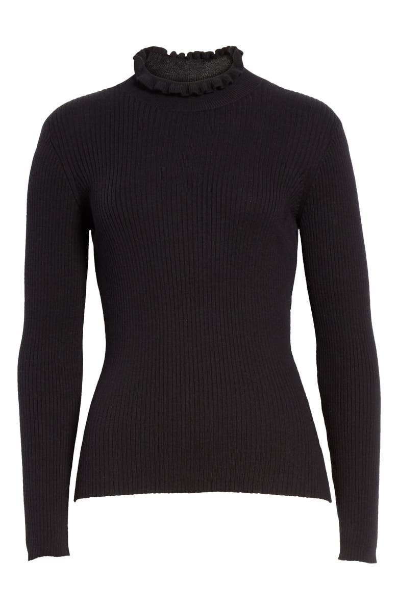 FRAME Ruffle Neck Sweater, Alternate, color,