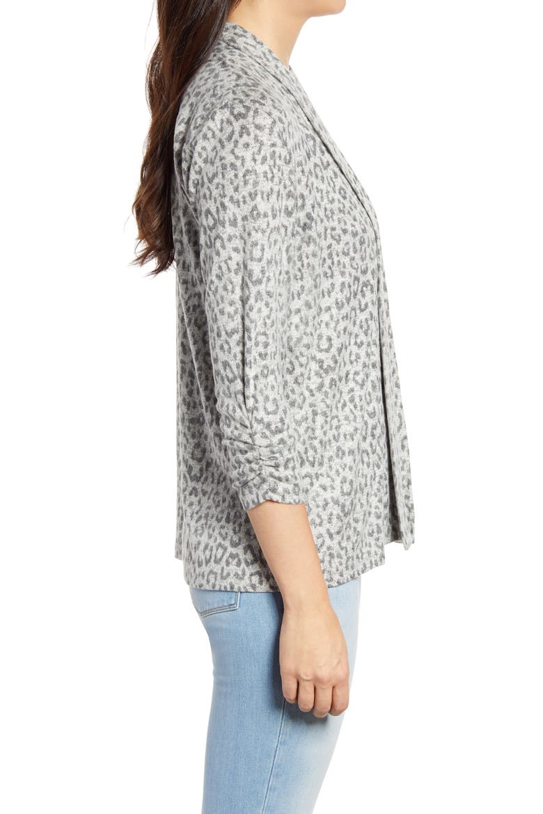 Hacci Open Cardigan, Alternate, color, H. GREY LEOPARD