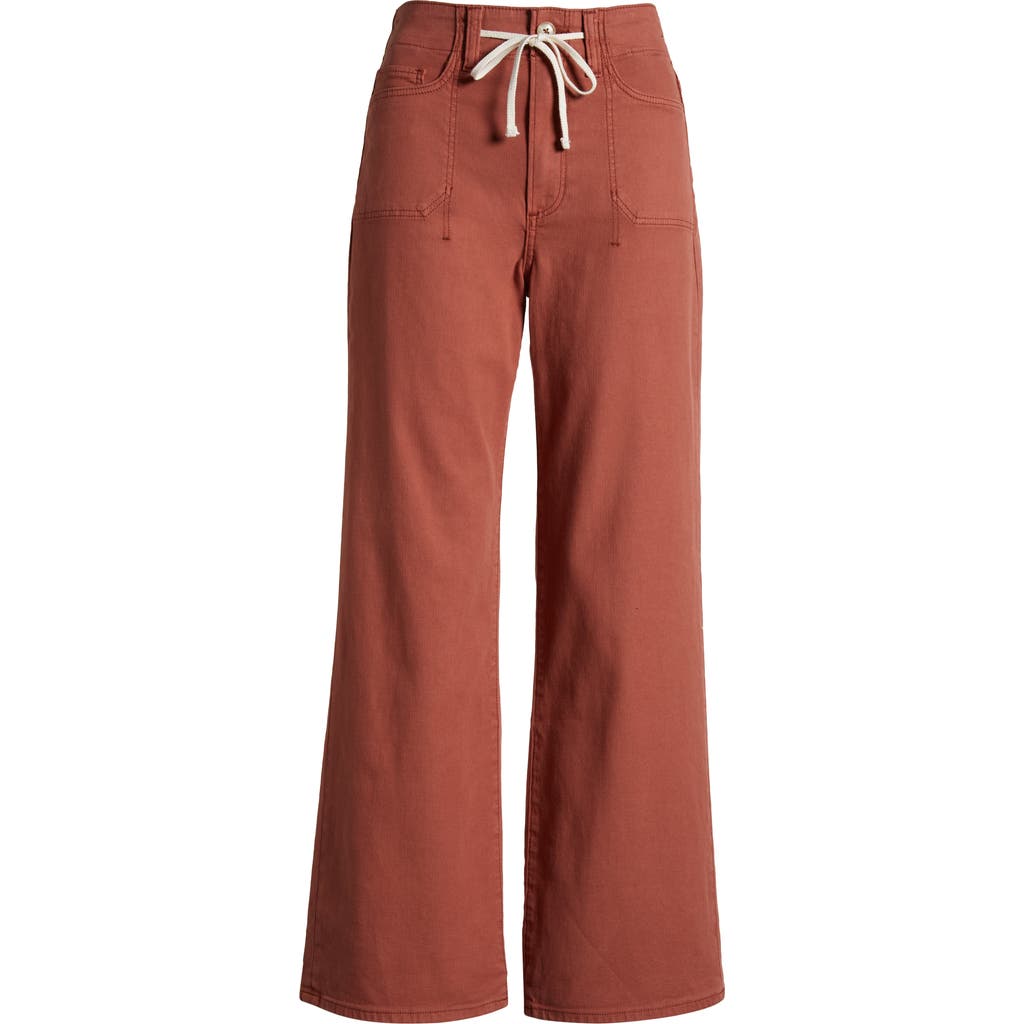 Paige Ari Drawstring Wide Leg Pants In Vintage Clay Sunset