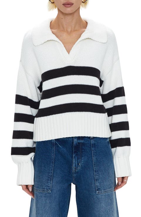 Arlo Stripe Cotton Polo Sweater