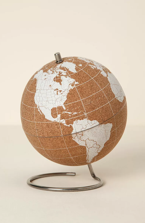 Uncommon Goods World Traveler's Cork Globe In Cork