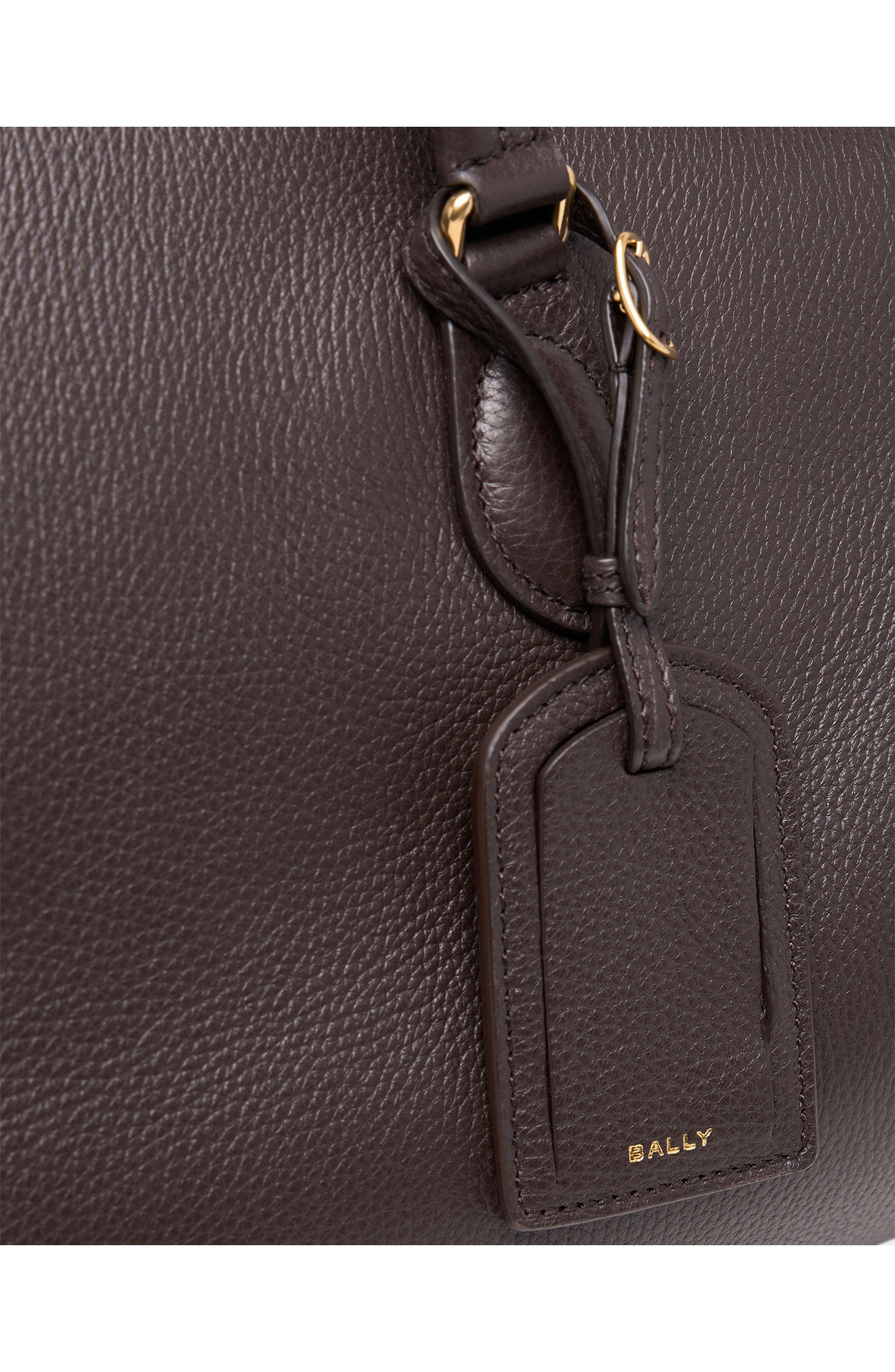 Bally Beckett Duffle Bag in Grained Leather, Alternate, color, Brown