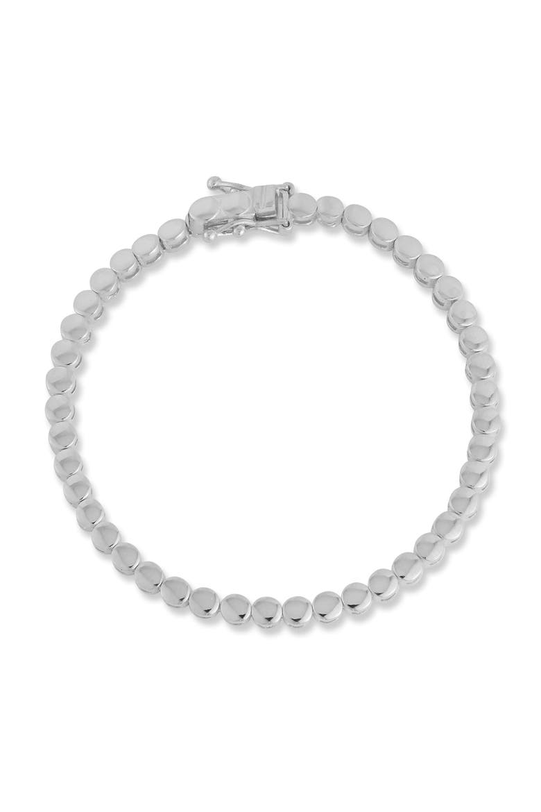 Sterling Silver Beaded Bracelet, Main, color, SILVER