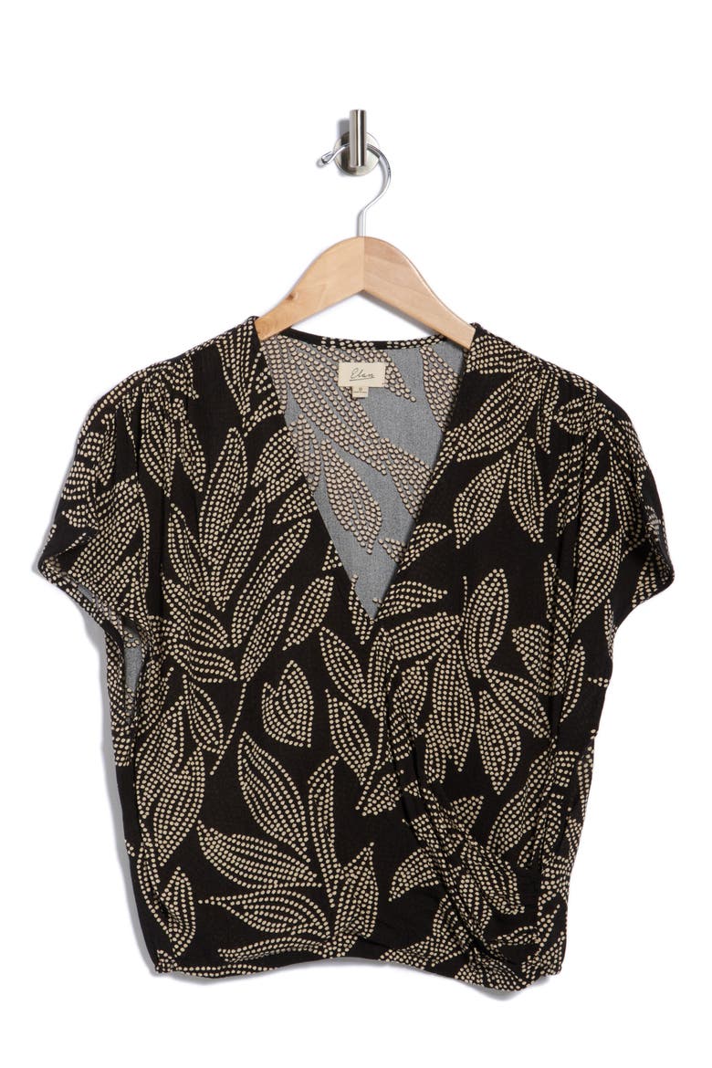Short Sleeve Crop Cover-Up Top, Alternate, color, BLACK CARTAGENA