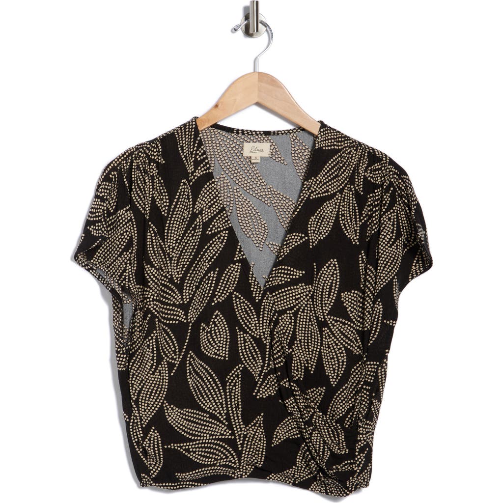 Elan Short Sleeve Crop Cover-up Top In Multi