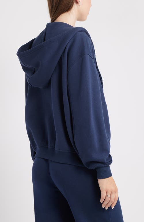 Bp. Relaxed Cotton Blend Zip Hoodie In Blue
