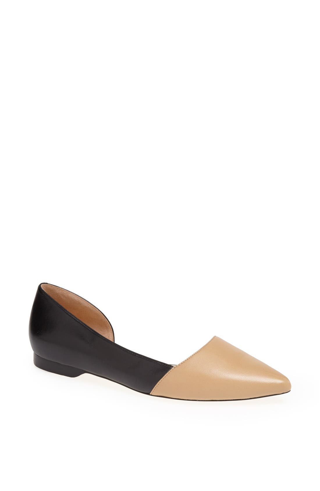 'Amalia' Half d'Orsay Skimmer Flat, Main, color, SANDSTONE/