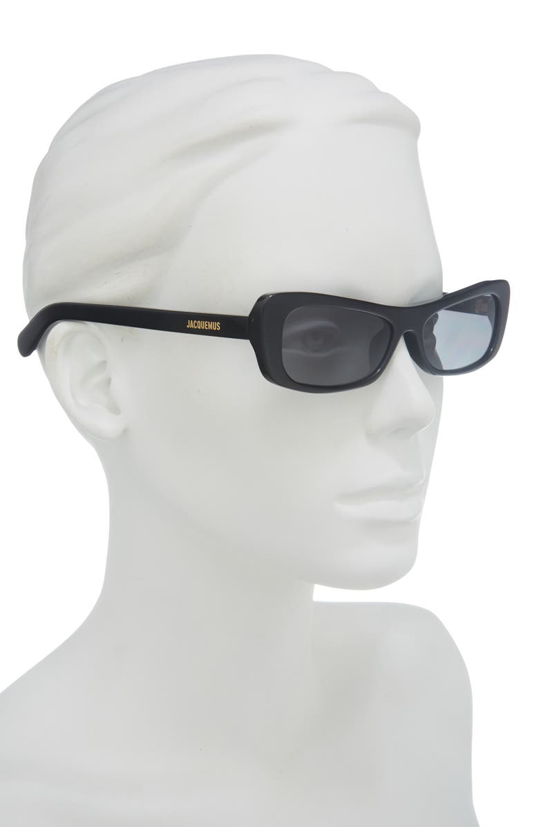 Jacquemus The Capri Cat Eye Sunglasses, Alternate, color, Capri Black/ Yellow Gold/ Grey