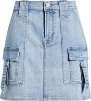 CITY BLUES Cargo Denim Miniskirt