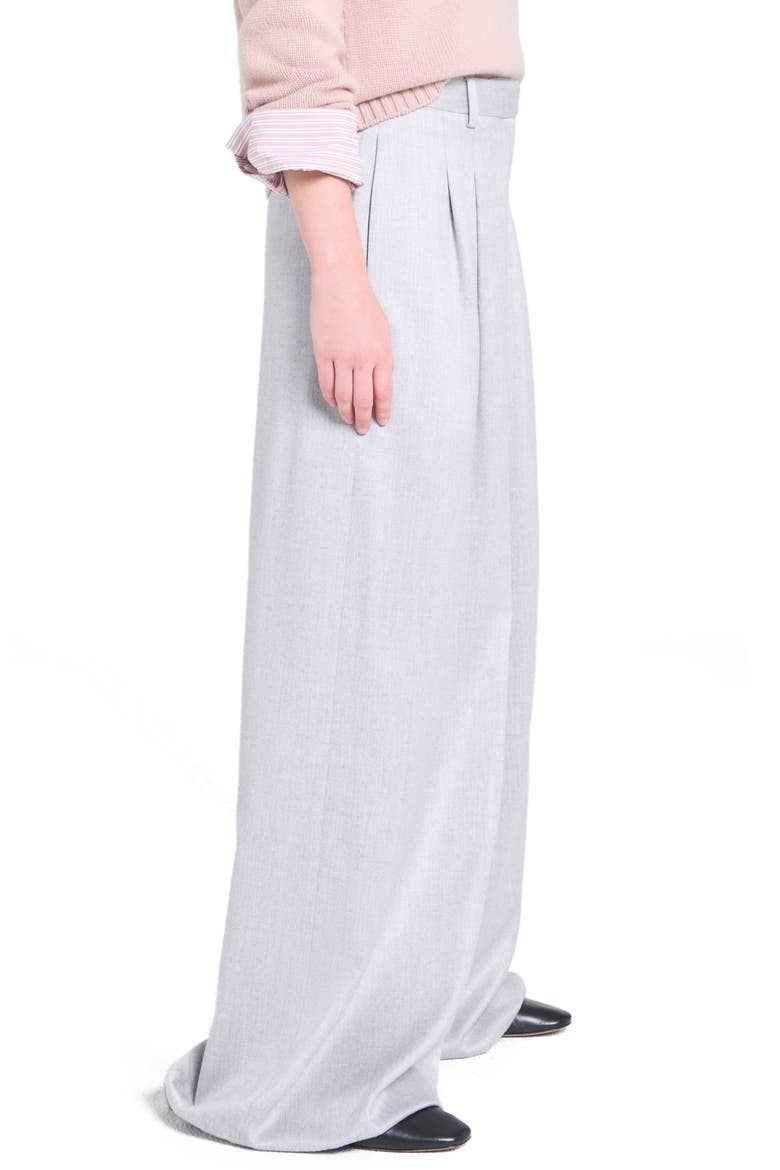 Avery Stretch Wool Wide Leg Pants, Alternate, color, LIGHT HEATHER GREY